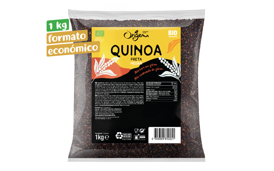 quinoa preta biológica formato ecónomico kg Origens Bio